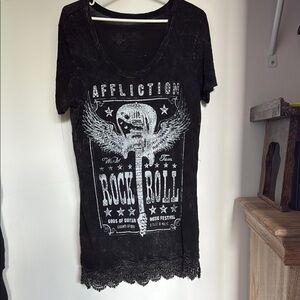 Affliction Black Graphic Short Sleeve T-Shirt